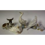 A Nao model of a Goose, others, Ducks (4); a Rosenthal model Goat, no 1115,