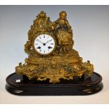 A PH Mourey figural mantel clock,