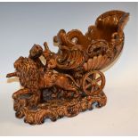 A 19th century Continental treacle glazed stoneware table centrepiece,