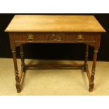 A late Victorian oak side table, by Waring & Gillow, c.