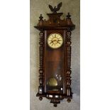 A mahogany Vienna wall clock, c.