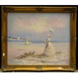 Miller (20th century English School) Lady's on a Beach signed,