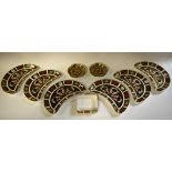 Royal Crown Derby 1128 Imari crescent plates; trinket dishes;