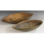 Tribal Art - an Oceanic feasting bowl, quite plain and of dug-out construction,