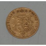 Coin, GB, Queen Victoria, Young Head Coinage, 1869 gold half-sovereign, obv: Type A2, second head,