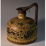 A museum type facsimile vessel, after a Corinthian original, painted with bands of stylised beasts,