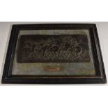 After Christopher Fratin (1801 - 1864), a brown patinated animalier equestrian plaquette,