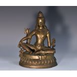 Nepalese/Sino-Tibetan School (19th century), a bronze Tara, seated upon a lotus,