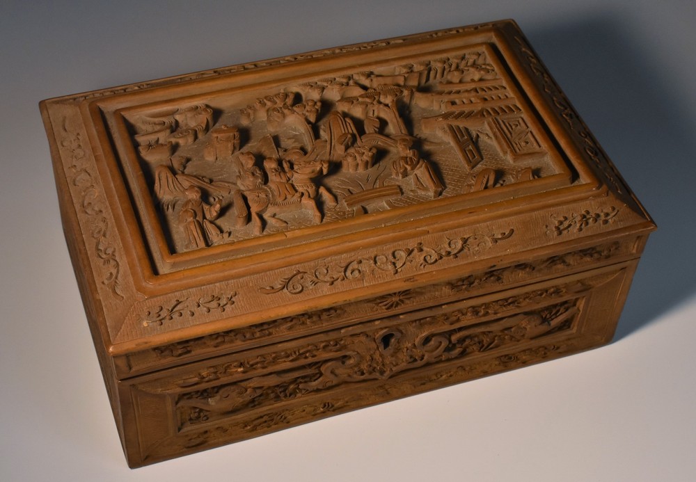 A 19th century Chinese sandalwood box,