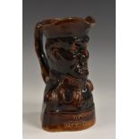 Napoleonic Wars - a 19th century treacle-glazed commemorative 'Toby' jug,