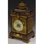 A late 19th century gilt-metal mounted mahogany bracket clock, 12.