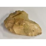 Antiquities - a Lower Paleolithic Derbyshire flint hand axe, 10cm long overall,