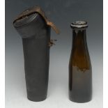 An early 19th century 'Campaign' olive glass bottle, 24.