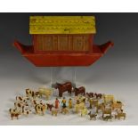 Folk Art - a scratch-built softwood model Noah's Ark,