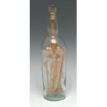 A late 19th century Prisoner-of-War novelty glass bottle diorama,