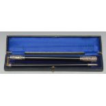 A George V silver mounted ebony folding conductor's baton,