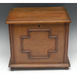 A late Victorian oak table top coin collector's cabinet,