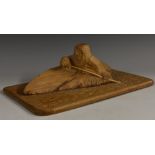 Native American/Arctic Indigenous Peoples - an Inuit carving, of a fisherman in a kayak,