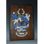 An early 20th century carved and painted polychrome armorial, The Parts of Lindsey, Lincolnshire,