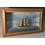 Maritime - a scratch-built diorama, depicting a three masted ship,