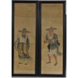 Chinese School (early 20th century) A pair, Fishermen watercolour on silk,