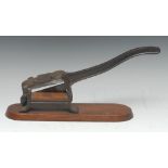 Tobacco - a 19th century tobacconist's shop counter tobacco cutter,