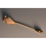 Antiquities - a 19th century gold coloured metal gentleman archeologist's 'specimen' stick pin,