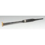 A Scottish bagpiper's practice chanter, of typical form, EPNS-mounted hardwood,