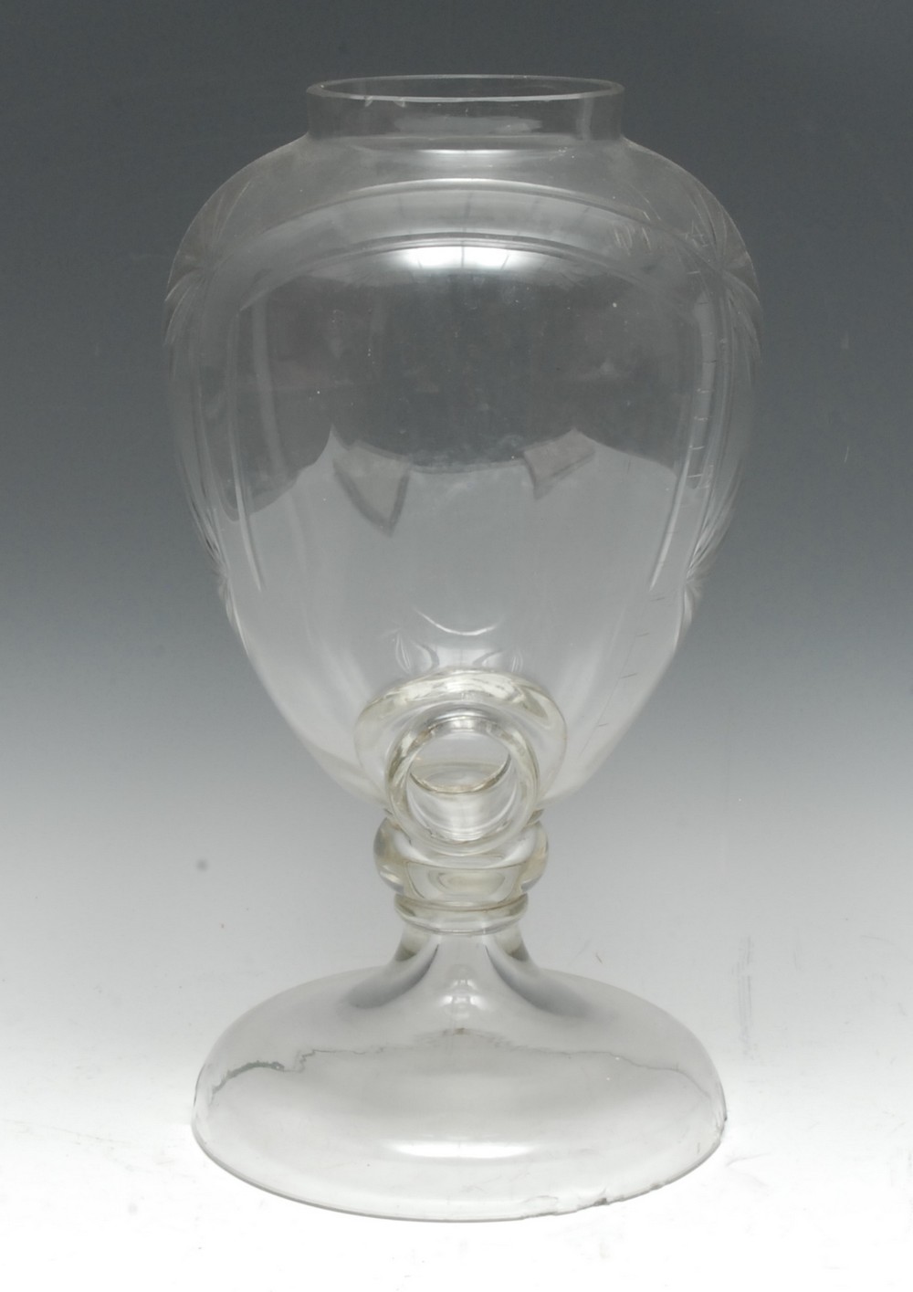 A 19th century cut glass inverted baluster bar-top spirit dispenser,