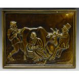 A late 19th century earthenware novelty rectangular plaque, The Lawsuit,