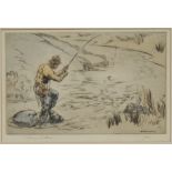 Henry Wilkinson (1921-2011), by, Bait Fishing, signed and numbered 64/75 by the artist in pencil,