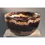 A 19th century Derbyshire Blue John bowl, quite plain and of deep proportions, 5.2cm high, 9.