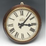An early 20th century Bulle electric wall clock,