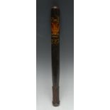 A Victorian police truncheon, painted with crowned VR cypher and numbered 223,