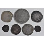 Coins, Charles I silver shilling, 1625 (2); Charles I silver shilling Tower Mint,