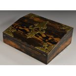 A Victorian gilt brass mounted coromandel writing box,