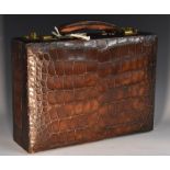 Vintage Luggage - a crocodile skin rectangular document case, by William Bruford & Son Ltd,