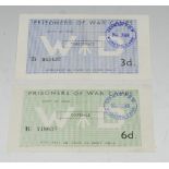 Banknotes, Prisoner of Camp Paper Money for German PoWs in Britain: Camp No.