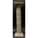 A Grand Tour design composition statutary pedestal, after the Column of Marcus Aurelius, Rome,