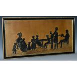 English School (19th century), a large silhouette, an extensive family group, a lady,