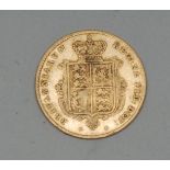 Coin, GB, Queen Victoria, Young Head Coinage, 1853 gold half-sovereign, obv: Type A1, first head,