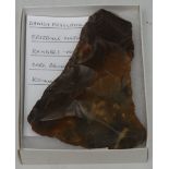 Antiquities - Stone Age, a Danish flint disc axe, dark brown patina, 9.
