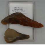 Antiquities - Stone Age, a Danish flint disc axe, 6.