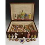 A collection of Indian painted terracotta educational figures,