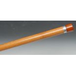 An early 20th century gentleman's novelty torch or beacon walking cane,
