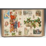 A large Victorian quarter-morocco over cloth scrapbook, compiled by Ormerod Heyworth Heap,