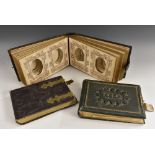 A Victorian tooled and gilt carte de visite album, 23cm wide, c.