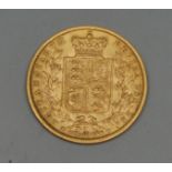 Coin, GB, Queen Victoria, Young Head Coinage, 1871 gold sovereign, obv: second large head,