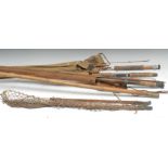 Fishing - a Hardy Bros split-cane fishing rod, in three sections,