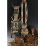 Tribal Art - an African plank mask, possibly Bobo Bwa, Burkina Faso,